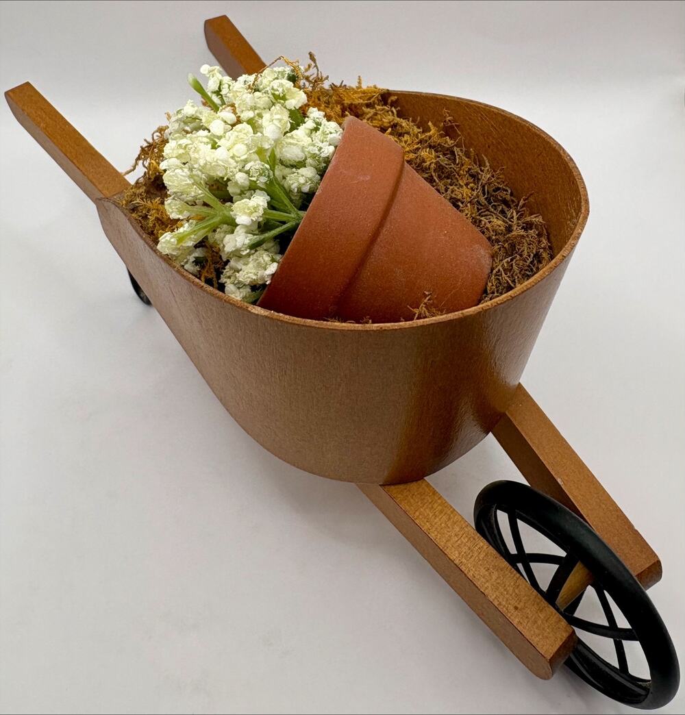 Byers Choice Wheelbarrow With Flower Pot